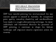 DTF Heat Transfer Printing Australia