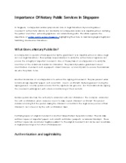 Importance Of Notary Public Services in Singapore