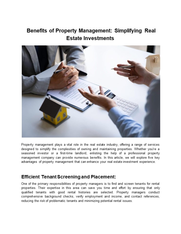 Benefits of Property Management: Simplifying Real Estate Investments (1)