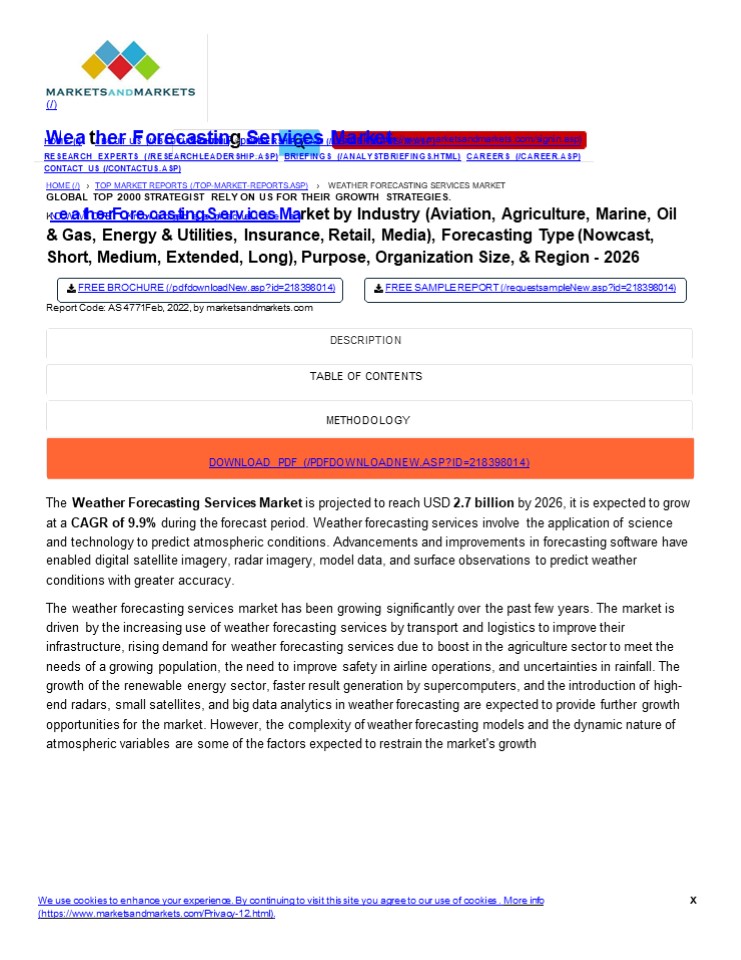 Weather Forecasting Service Market Size, Share & Trends Analysis