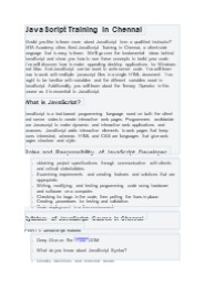 JavaScript Training in Chennai | Best JavaScript Course in Chennai