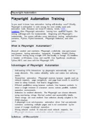 Playwright Automation Training | Playwright with Python