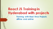 React JS Training in Hyderabad with projects PowerPoint PPT Presentation