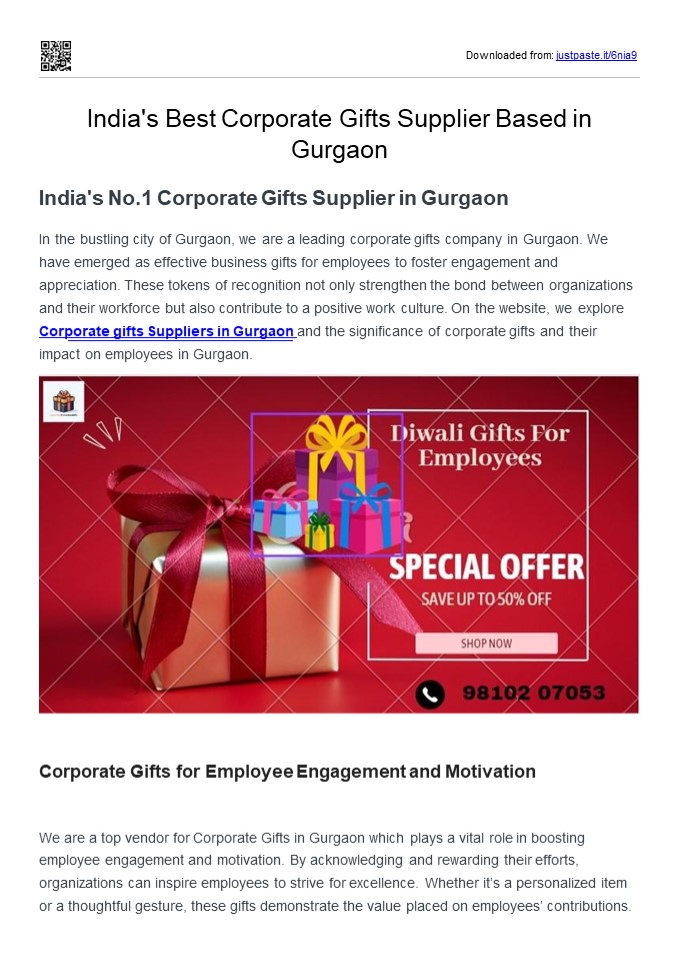 India's No.1 Corporate Gifts Supplier in Gurgaon
