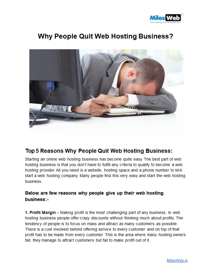 Why People Quit Web Hosting Business