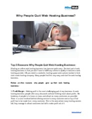 Why People Quit Web Hosting Business