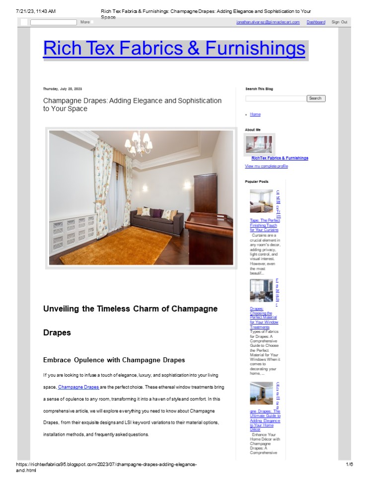 Champagne Drapes: Adding Elegance and Sophistication to Your Space