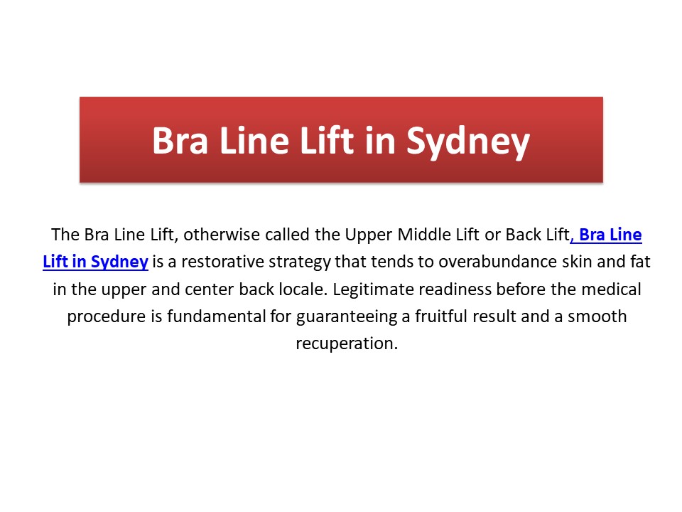 Bra Line Lift in Sydney