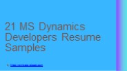 21 MS Dynamics Developers Resume Samples