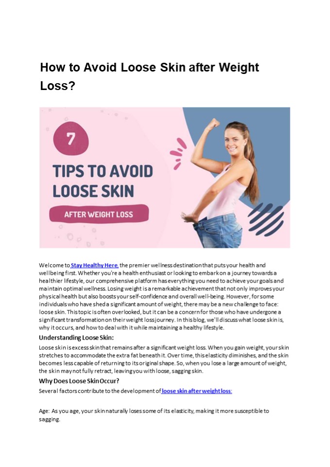 How to Avoid Loose Skin after Weight Loss?