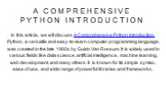A Comprehensive Python Introduction