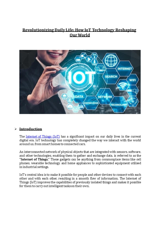 Revolutionizing Daily Life: How IoT Technology Reshaping Our World ...