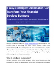 5 ways intelligent automation can transform your financial services business