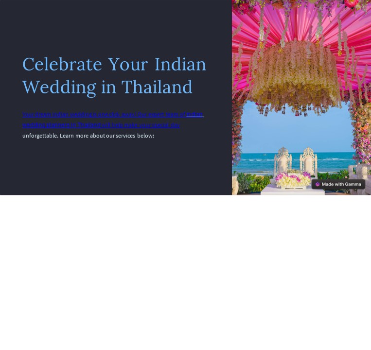 Celebrate Your Indian Wedding in Thailand