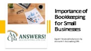 Importance of Bookkeeping for Small Businesses