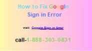 How to Fix Google Sign in Error