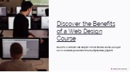 Explore Benefits of web design course