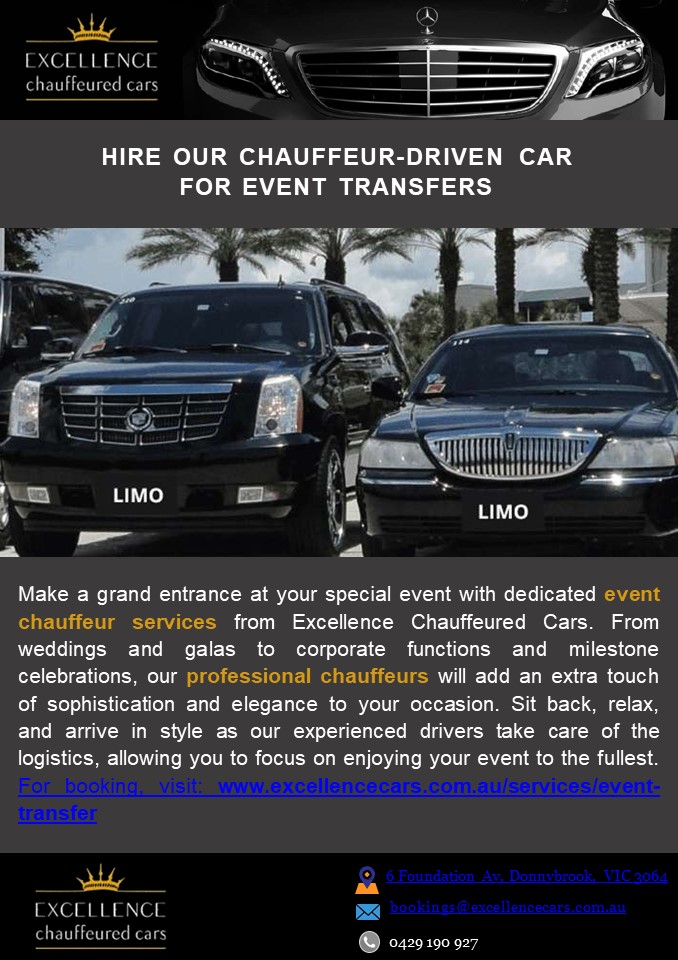 Hire our chauffeur-driven car for event transfers