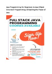 java oop presentation Java Programming for Beginners to Java Object Oriented Programming : Unleashing the Power of Java PowerPoint PPT Presentation