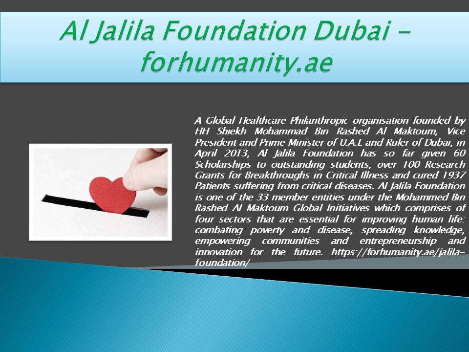 Al Jalila Foundation Dubai - forhumanity.ae