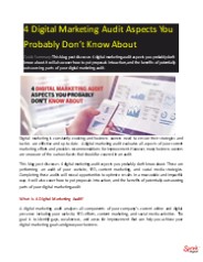 4 Digital Marketing Audit Aspects You Probably Don’t Know About