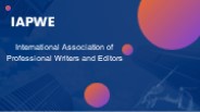 IAPWE(International Association of Professional Writers and Editors)