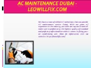 AC Maintenance Dubai - leowillfix.com