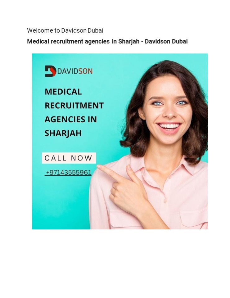 Medical recruitment agencies in Sharjah - Davidson dubai