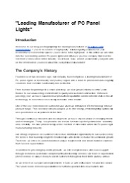 "Leading Manufacturer of PC Panel Lights"