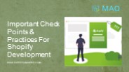 Important Check Points & Practices For Shopify Development