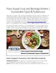 Plant-based Food and Beverage Market | Sustainable Types & Substitutes