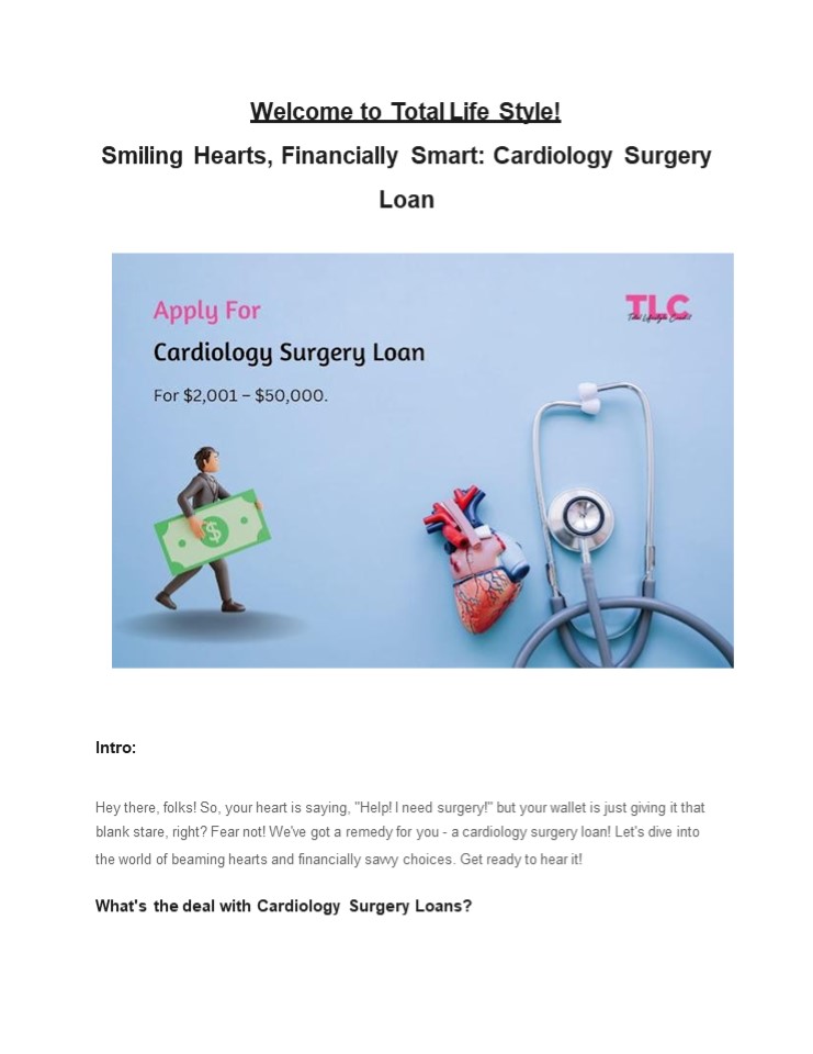 Smiling Hearts, Financially Smart: Cardiology Surgery Loan