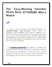The Easy-Wearing Hamilton Khaki Navy H77805380 Men’s Watch