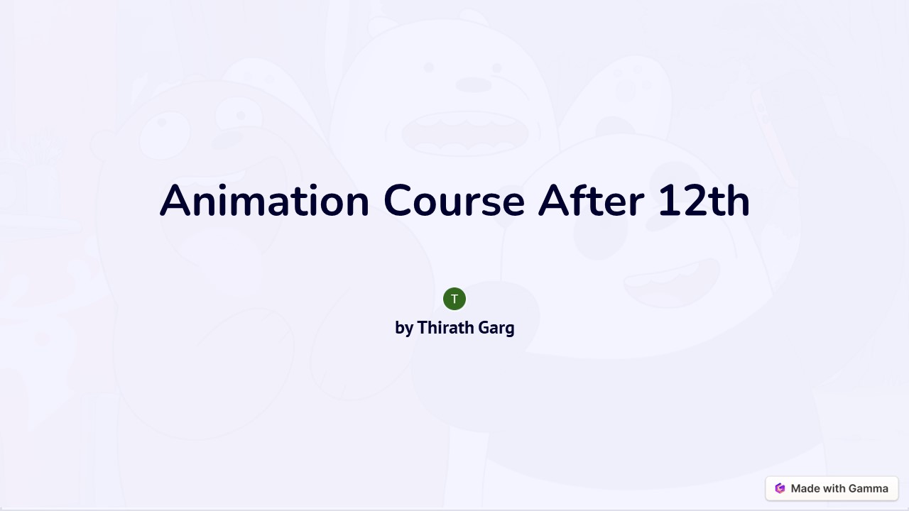 Animation course after 12th