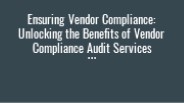 Vendor Compliance audit Service