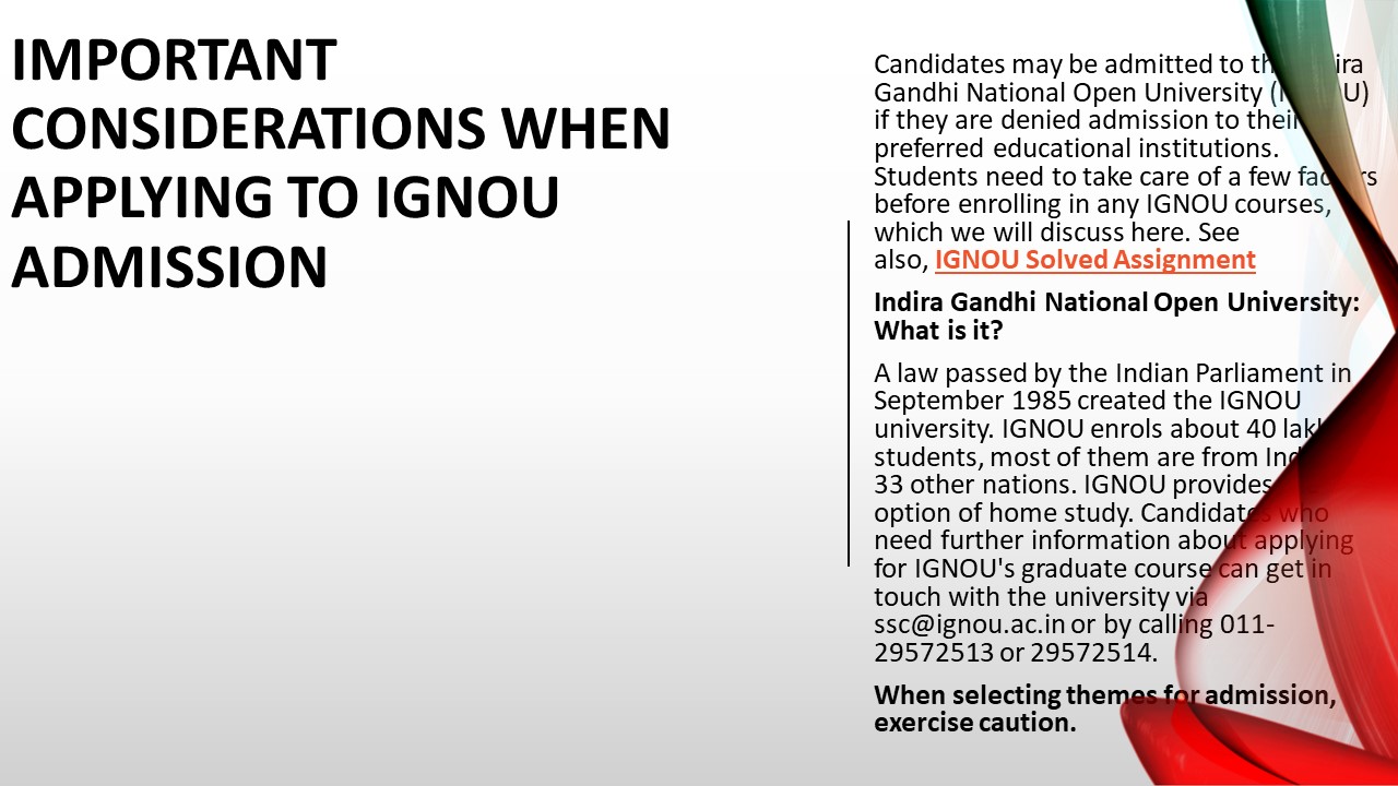 Important Considerations When Applying to IGNOU
