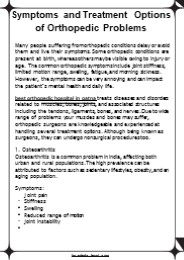 Symptoms and Treatment Options of Orthopedic Problems