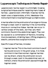 Laparoscopic Techniques in Hernia Repair
