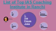 List of best UPSC coaching in Ranchi