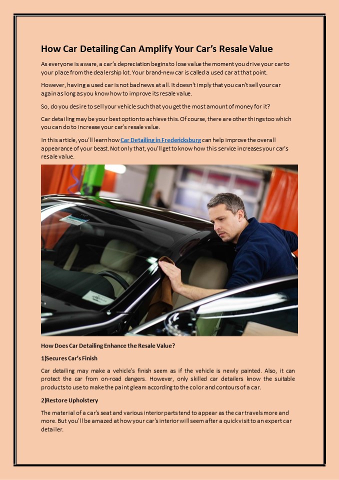 How Car Detailing Can Amplify Your Car’s Resale Value presentation ...
