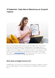 English Teacher Jobs- 10 Essentials Facts To Know