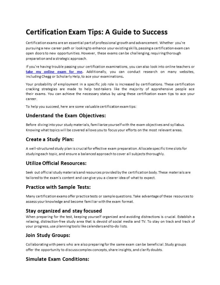 Certification Exam Tips: A Guide to Success (1)