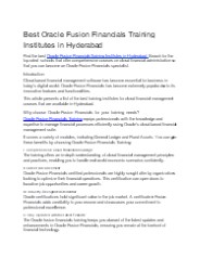 Best Oracle Fusion Financials Training Institutes in Hyderabad