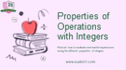 Properties of Operations in Integers Education