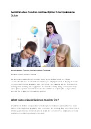 Social Studies Teacher Jobs- A Comprehensive Guide