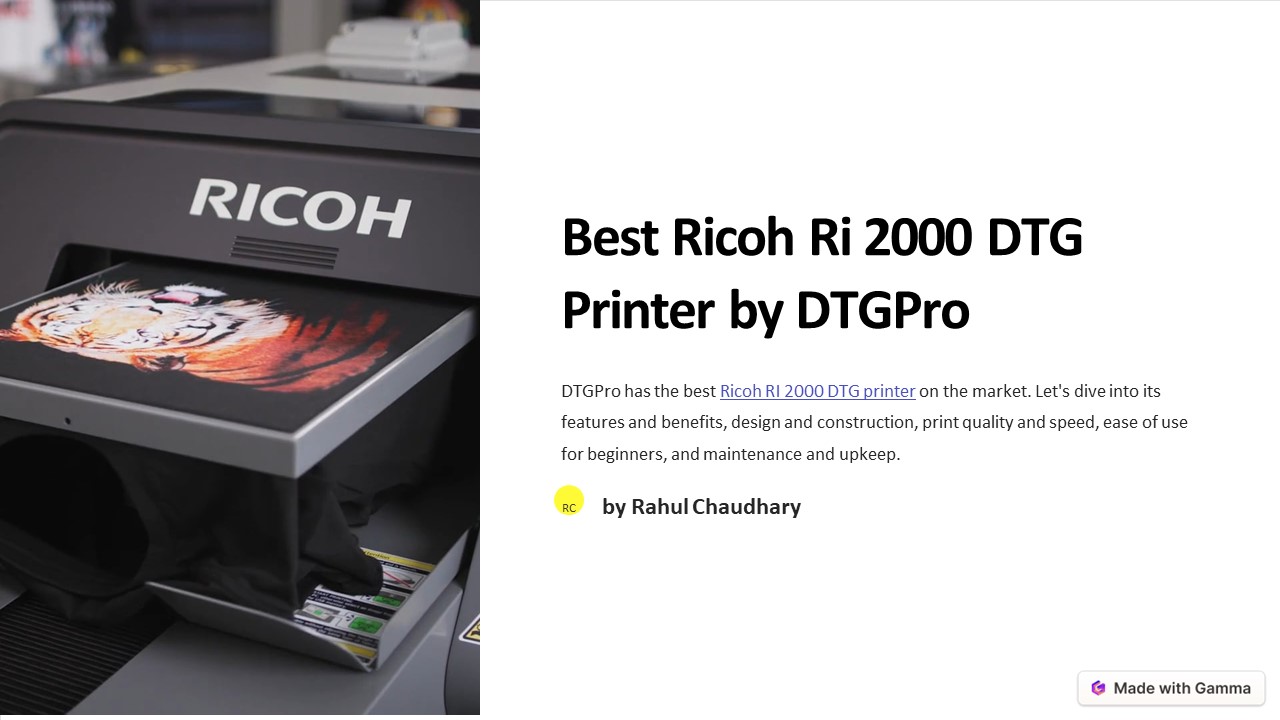 Best ricoh ri 2000 dtg printer by DTGPro