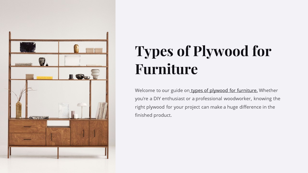 Types of plywood for furniture presentation | free to download
