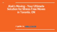 Single Item Movers Toronto by Aleks Moving