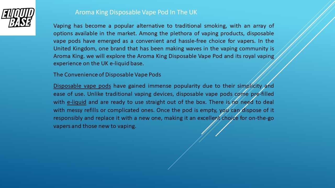 Aroma King Disposable Vape Pod In The UK