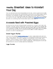 Healthy Breakfast Ideas to Kickstart Your Day